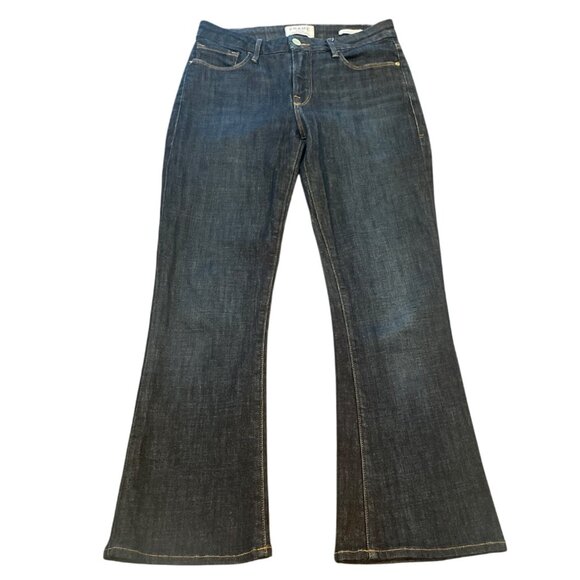 FRAME Women's Sz 26 Le Crop Mini Boot Jean Kingland Stretch Cropped Dark Wash - Picture 1 of 10